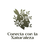 icono_conecta_con_la_naturaleza Icono espiritual con silueta humana fusionada con elementos naturales, plantas y animales, acompañado del mensaje 'Conecta con la Naturaleza', representando armonía entre el ser humano y el entorno