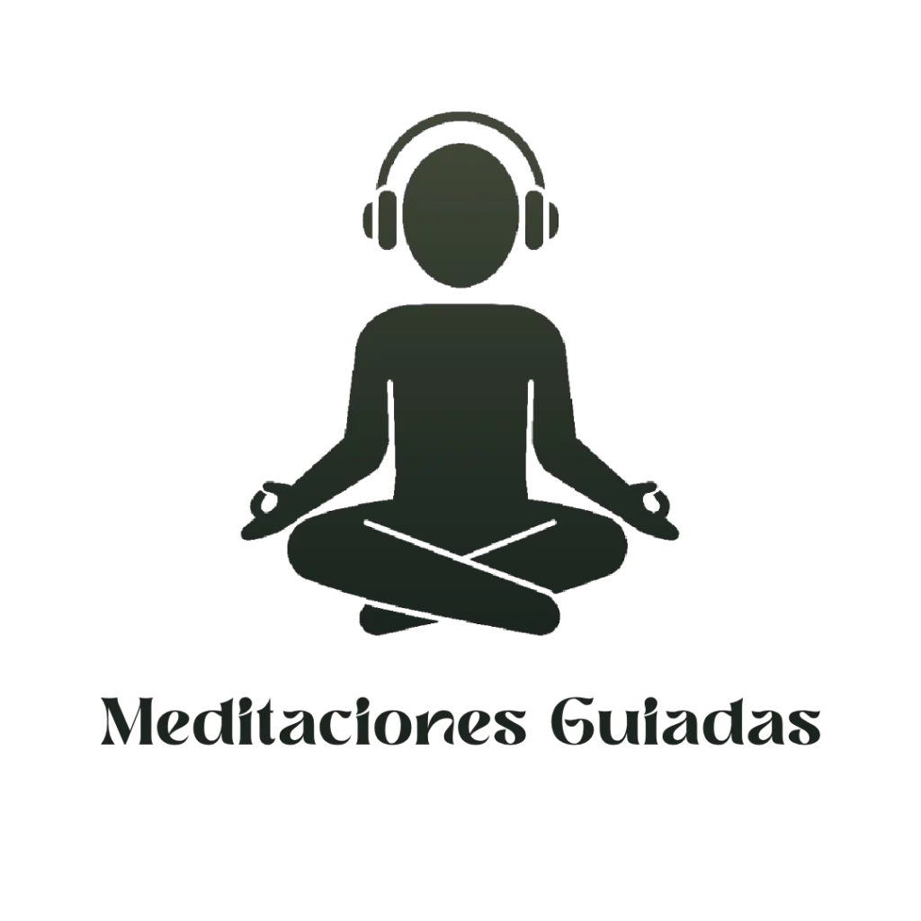 icono_meditaciones_guiadas Icono de meditaciones guiadas con figura en postura de loto y auriculares, simbolizando práctica de mindfulness, conexión interior y bienestar a través del audio